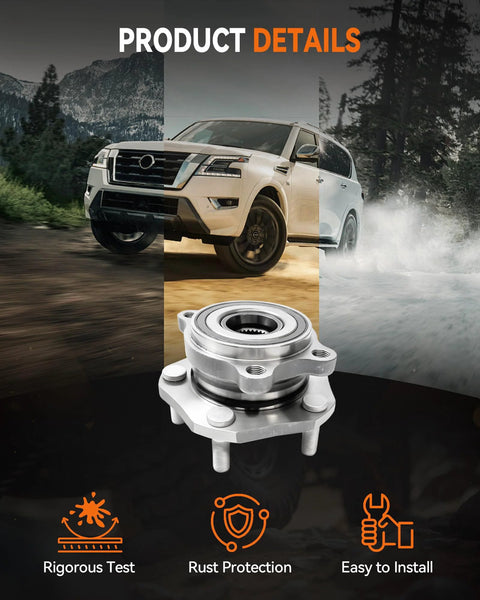 Front Wheel Bearing Hub Assembly 513357 2 Pack For Nissan Rogue 2014 To 2023 Qashqai 2017 To 2018 Rogue Sport 2017 To 2022