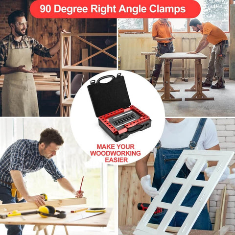 Four Pack 5.5 Inch Corner Clamps for Woodworking, 90 Degree Right Angle Clamps With Aluminum Alloy Positioning Squares, Box Included