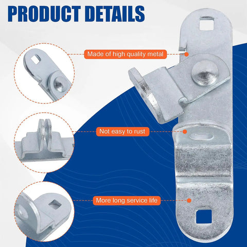 Beefed-Up Trailer Door Hasp Kit 1 Piece For Cargo Trailers, close-up of zinc-plated steel design showing rust-resistant features.