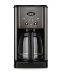 12 Cup Brew Central Coffee Maker With Fully Auto Programmable Settings, 24 Hour Delay Brew, Auto Off, 1 To 4 Cup Options, Adjustable Temperature Control With Low, Medium, And High Heater, Black Stainless Steel Glass Carafe, Ergonomic Comfort Grip, front view.