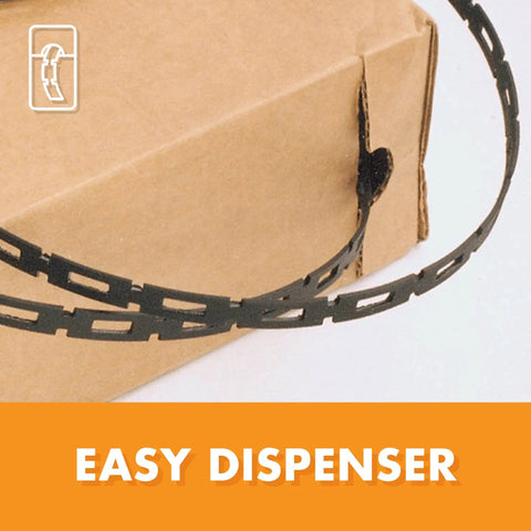 Locking Tree and Plant Ties 1 Inch Wide 100 Feet Long Black Plastic Ties in easy dispenser box