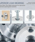 Close-up images of 10 Pack Badass M12 T Nuts Built Tough With Rock Solid Zinc Plated Carbon Steel and Wide Round Base.