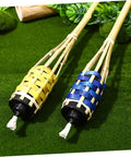 Two Pack Outdoor Tiki Torch Lights for Pathway Lighting, Refillable Garden Oil Torches, woven look, random color finishes