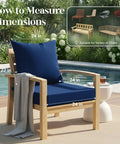 Outdoor Chair Cushions Set Of 4 For Patio Furniture 24x24 Inch Deep Seat Cushions With 24x22 Inch Backrest Waterproof Fade Resistant Navy Blue All Weather Cushions For Cozy Patio Sofas And Chairs