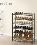 Metal Shoe Organizer 6 Tier Shoe Rack Holds Up To 30 Pairs Space Saving Garage Closet Entryway Storage Black Durable Build