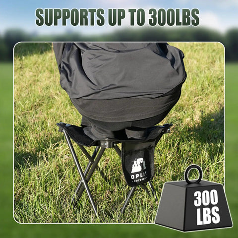 Two Pack Folding Camping Stool With Upgraded Latch Buckle, Ultra Lightweight Portable Seat, supporting up to 300 lbs outdoors.