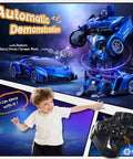 Big Size Transforming Remote Control Car With Gesture Sensing And One Key Deformation 2.4GHz RC Car, robot and control, blue