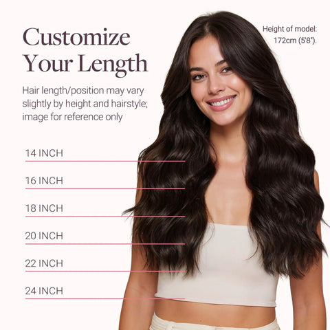 Go To 7 Piece Invisi Edge Clip In Hair Extensions Set With Real Human Hair And Seamless PU Design For A Flawless Bold Glow Up That Adds Major Head Turning Volume Daily Effortlessly
