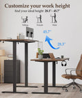 Electric Standing Desk 48 Inch Height Adjustable Sit Stand Desk For Home Office With Memory Presets, Rustic Brown Finish