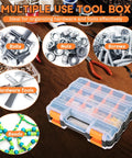 34 Compartment Small Parts Organizer Case With Removable Dividers Double Sided Storage for Screws Nuts Bolts Beads