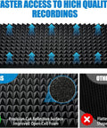 Pyramid Designed Acoustic Foam Panels 4 Pack 48 x 24 x 2 Inches Black High Density Soundproof Studio Foam For Walls Echo Reduction And Reverberation Control Fire Resistant And Ideal For Home Office And Spa