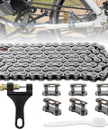 Heavy Duty 415H Motorized Chain, 110L Universal Fit for Dirt Bikes shown with breaker and links