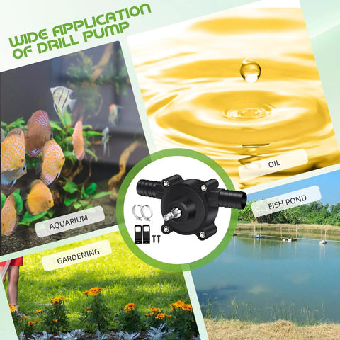 Drill Powered Fluid Transfer Pump For Water Oil Diesel Kerosene Portable Compact Water Pump for aquarium and gardening use
