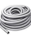 25 Ft 3/4 Inch Reduced Wall Flexible Metal Conduit For Low Voltage Outdoor Wiring, coiled galvanized steel for easy wire pulling.
