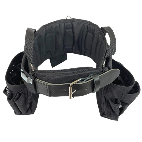 Electrician Tool Belt Set Max Combo With Comfort Back Support And Leather Belt Buckle, Heavy Duty Work Belt For 33 To 36 Inch Waists