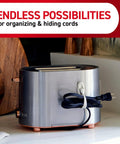 Damage Free Cord Bundlers For Walls No Tools Needed No Holes Holds Up To 2 Pounds Six Gray Bundlers With Twelve Strips used on toaster