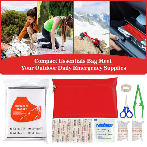Roadside Emergency Kit For Cars And Trucks With Air Compressor, Jumper Cables, First Aid Kit, Blanket, Shovel, Survival Gear