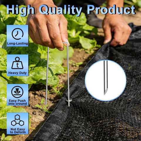 Heavy Duty 6 Inch U Shaped Galvanized Garden Stakes Pack Of 240 11 Gauge Landscape Staples For Landscape Fabric Pins Ground Stakes And Yard Decor For DIY Projects