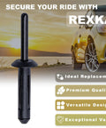 Image showing a black plastic rivet from 100 Pack Fender Flare Bumper Door Trim Plastic Rivet Retainer Kit Quarter Inch Hole For Jeep Wrangler JK Unlimited TJ CJ Liberty KJ Ford Chrysler GM 6506007AA 10184895 N803862S Must Have Upgrade For Rugged Jeep Builds.