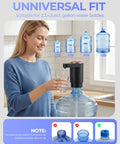 Easy Pour Workhorse Portable Electric Water Jug Pump For 5 Gallon Bottles With USB C Charging in use on a 5-gallon bottle.