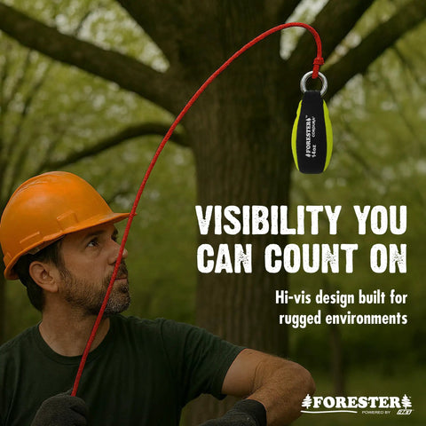 Man demonstrating Throw Line Kit With Cordura Throw Weight And 180Ft Dyneema Rope in outdoor setting