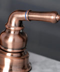 Close-up of Magellan Antique Copper Bar Faucet with solid brass build, classic vintage style for home bar setup and beverage prep.