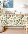 Vintage Floral Peel And Stick Wallpaper For Walls And Cabinets Removable Vinyl Peonies In Bedrooms Nurseries And Girls Rooms 17.7 Inches Wide By 118 Inches Long Self Adhesive Contact Paper on cabinet