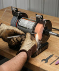 Mini Bench Grinder And Polisher With Variable Speed For Polishing And Buffing 2 In 1 Rotary Tool Attachment in use