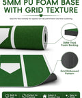 5mm PU foam base with grid texture on 4 By 6.5 Ft Baseball Hitting Mat With Home Plate For Backyard Practice In Garage Or Batting Cage