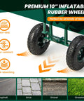 Rolling Garden Seat With Wheels, 360 Degree Swivel, Height Adjustable Work Stool with inflatable rubber wheels for terrain