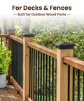 Built Tough Aluminum Pyramid Post Cap For True 3.5-Inch Wood Posts Weather Resistant Black Outdoor Deck And Fence Cover Heavy Duty Post Cap That Fits Real 3.5-Inch Posts on wooden fence