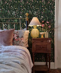 Floral Peel And Stick Vinyl Wallpaper For Kitchen Cabinets And Furniture, Renter Friendly DIY Wall Covering in bedroom setting