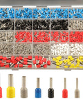 1200 Piece Wire Ferrule And Terminal Kit With Eight Types Of Insulated Copper Crimp Connectors For AWG 22 To 7