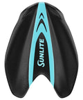 Hydrofoil Kickboard For Adults With Ergonomic Convex Design And Angled Cutouts For Natural Freestyle Movement Lightweight EVA Foam Swim Training Gear For Pro And Competitive Swimmers, black with blue accents, single piece shown.