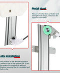 Detailed view of metal steel window regulator for Rear Right Power Window Regulator With Motor For 2001 2004 Jeep Grand Cherokee