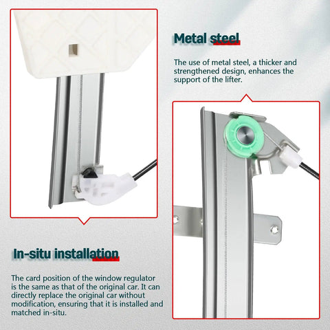 Detailed view of metal steel window regulator for Rear Right Power Window Regulator With Motor For 2001 2004 Jeep Grand Cherokee