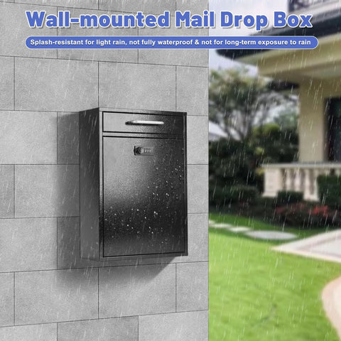 Built Tough Steel Outdoor Mailbox With Combination Lock Wall Mount Security Drop Box For Mail And Packages Rust Resistant