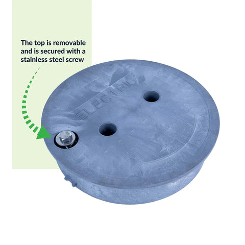 Heavy Duty 10 Inch Round Electrical Splice Box For Ground Installations, Durable PVC Enclosure Protects Wire Connections, 1 Piece Grey