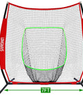7x7 Baseball Practice Net With Sturdy Steel Frame For Batting Hitting And Pitching Portable Softball Net With Carrying Bag Backyard Training Gear To Catch More Balls And Sharpen Pro Level Skills front view