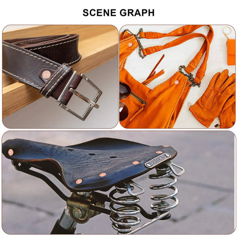 200 Pcs Copper Rivets And Burrs Washers Leather Fastener Kit for belts, orange handbag, and bicycle seat application