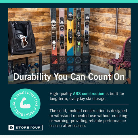 Kick Your Winter Gear Into Shape Heavy Duty Freestanding Ski Floor Rack Holds Up To Five Pairs No Drilling Required Portable Family Organizer Built Like A Tank Easy Setup