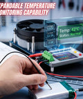 150W 20A Constant Current Electronic Load With USB Battery Tester and NTC sensor in testing mode, color display visible