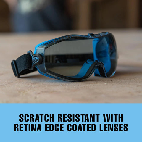 Blue Tinted Anti Fog Safety Goggles With Adjustable Elastic Headband For Men And Women Lightweight Polycarbonate Frame Fog Resistant Lenses