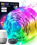 100Ft Smart WiFi LED Strip Lights With Voice Control, color-changing RGB tape, with Alexa and Google Home devices, music notes