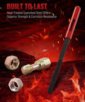 Pro Grade Thread Repair Kit For Home Or Garage Includes Taps Dies Thread Files And Gauges on a fiery background with bolts