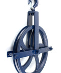 Built-Tough Heavy-Duty 12 Inch Gin Wheel Gin Block With Drop Forged Swivel Hook, 1000 Lbs Working Load, Navy Blue