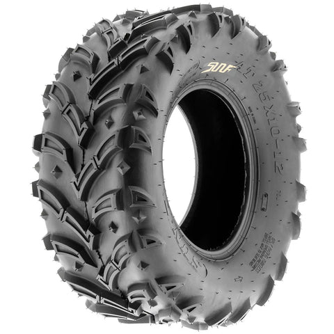 A024 25x10-12 ATV UTV Mud Trail Tire 6 Ply Heavy Duty All Terrain Grip For Mud Sand And Rocks On 12 Inch Rims