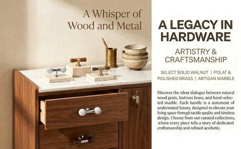Killer Combo Solid Brass And Dark Walnut Wood T Bar Cabinet Knobs With Hefty Drawer Pulls For Modern Rustic Kitchen Cabinets And Bath Vanity Interior Hardware display on walnut cabinet.