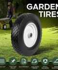 2 Pack 16 Inch Rubber Solid Heavy Duty Flat Free Tires And Wheels For Wheelbarrows Wagons Hand Trucks Trolleys And Garden Carts