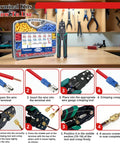 All In One 1100 Pcs Insulated Wire Connector Kit With Ring Butt Spade Fork Terminals Color Coded 22 To 10 AWG, crimping tool